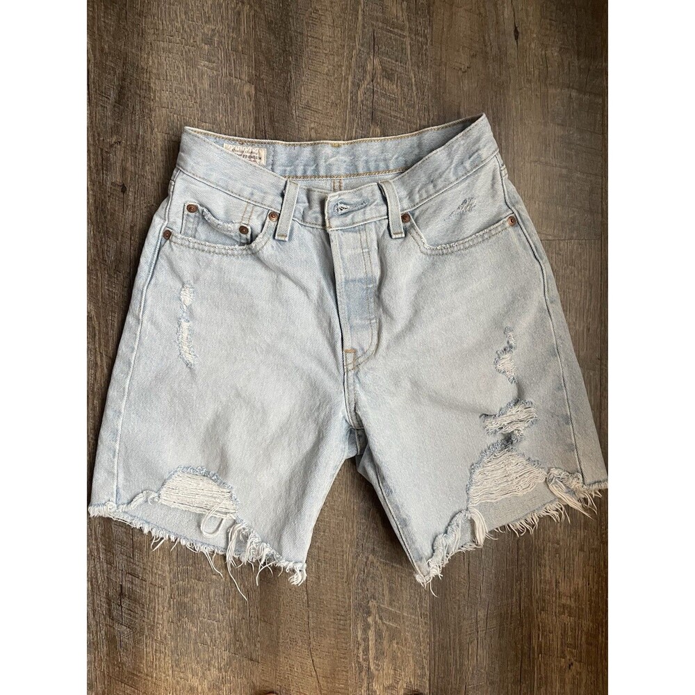 Levi's Denim Shorts  Women’s Buttonfly 501 Original Distressed Cut Off Sz 24